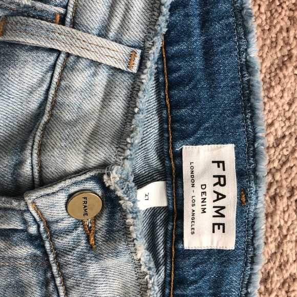 FRAME distressed denim skirt - Picture 3 of 4